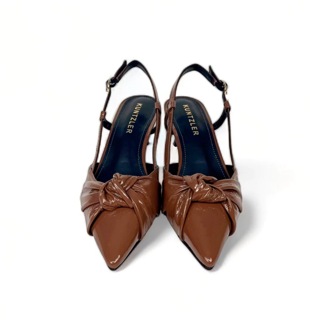 Slingback Chay em Couro Cor Tabaco Marrom 3