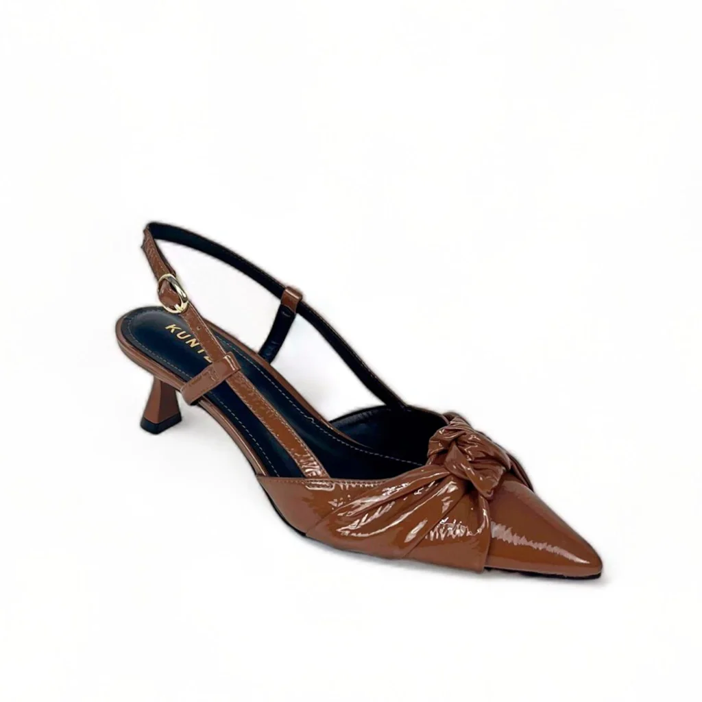 Slingback Chay em Couro Cor Tabaco