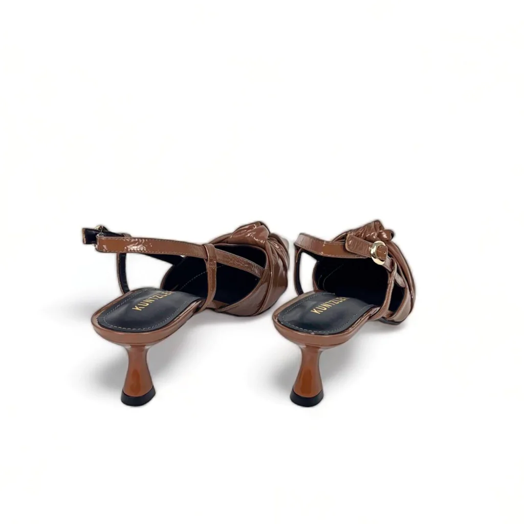 Slingback Chay em Couro Cor Tabaco Marrom 4