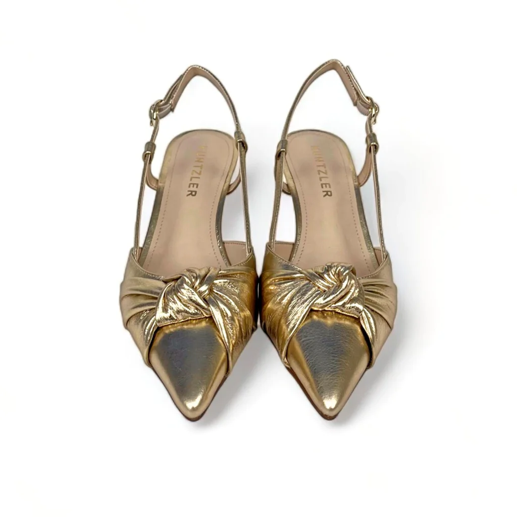 Slingback Chay em Couro Cor Ouro Dourado 3