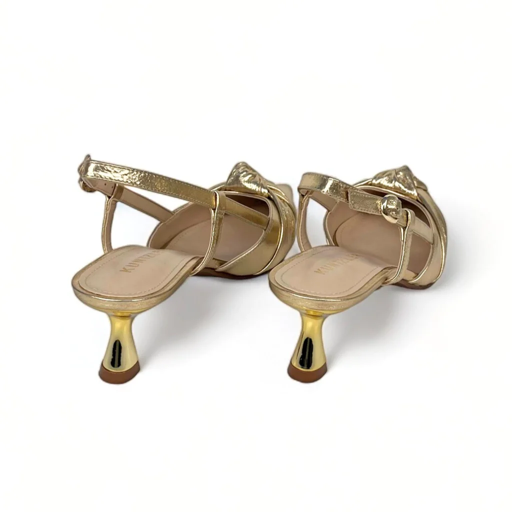 Slingback Chay em Couro Cor Ouro Dourado 4