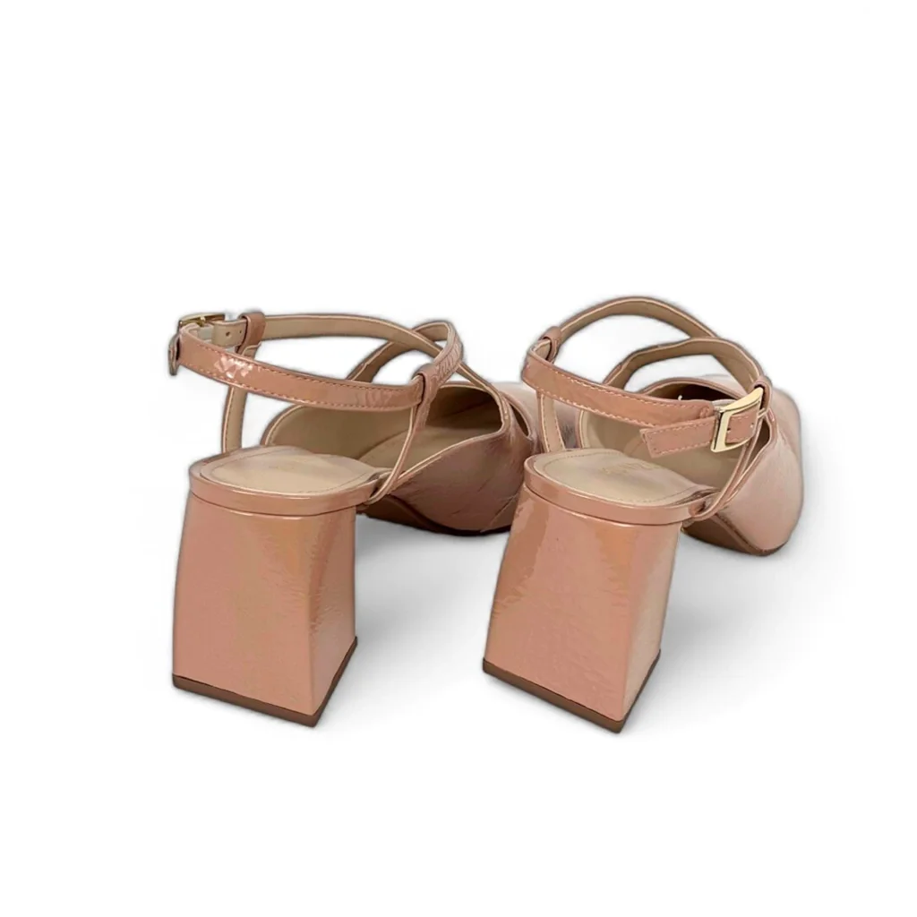 Slingback Monique em Verniz Cor Blush Bege 4