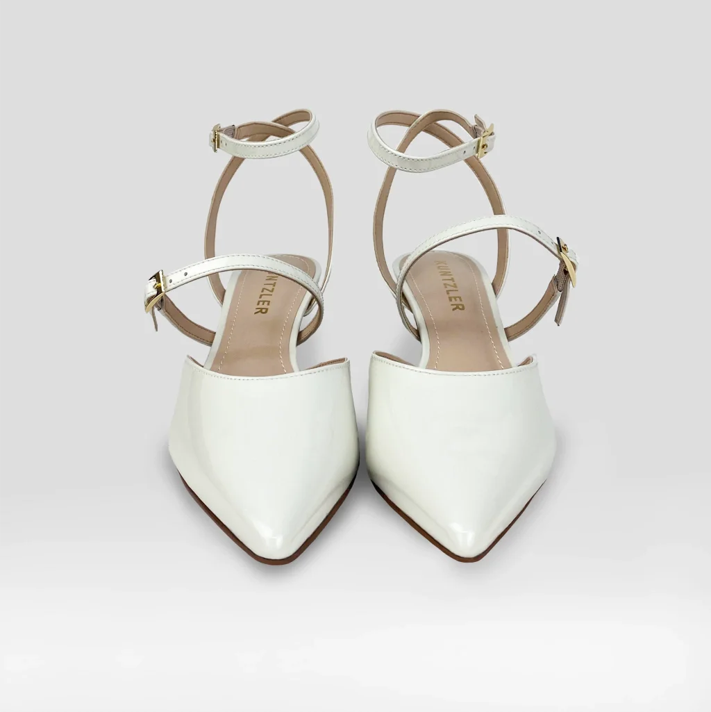 Slingback Luciana em Couro Cor Leite de Coco Branco 3