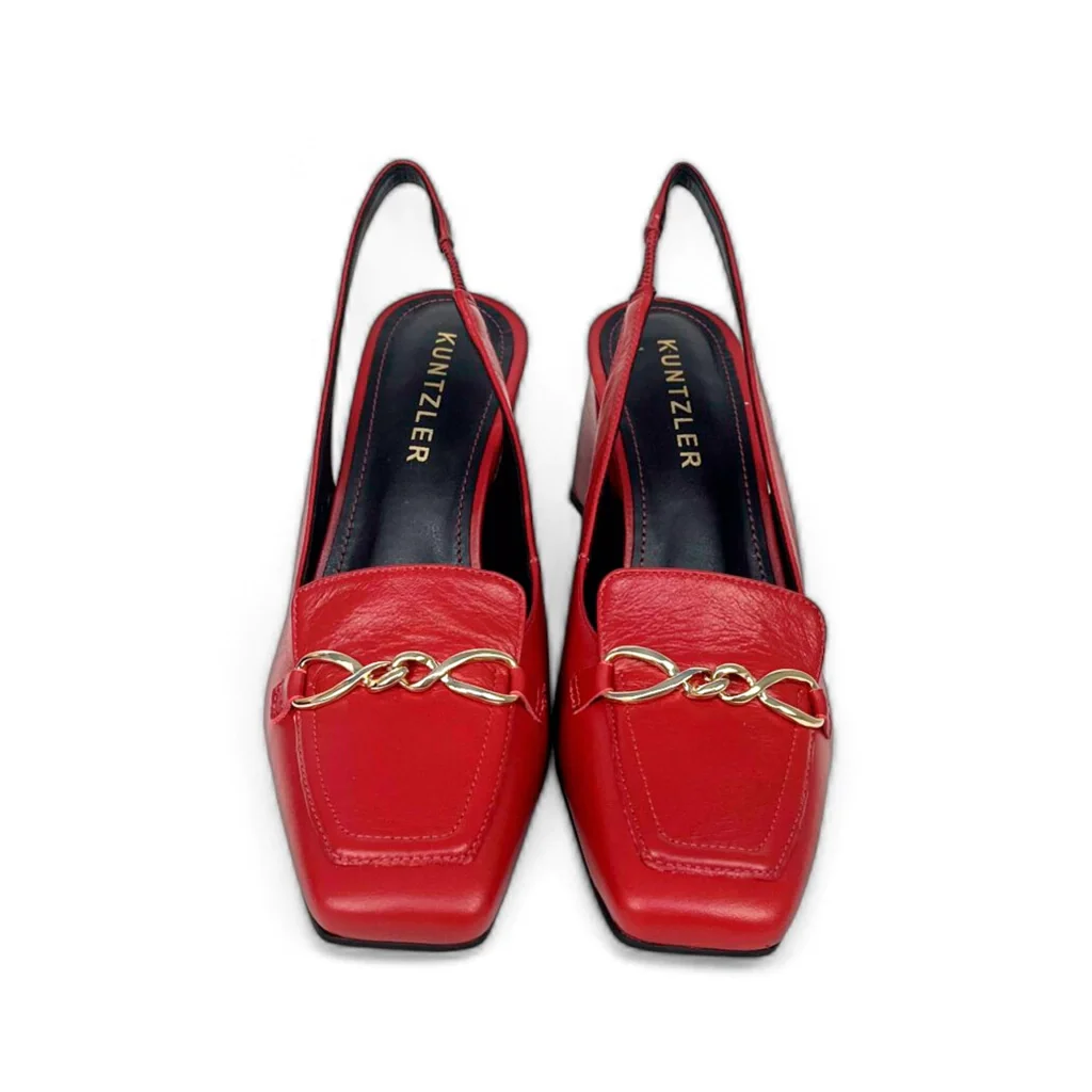 Slingback Monique em Couro Cor Vermelho Vermelho 3
