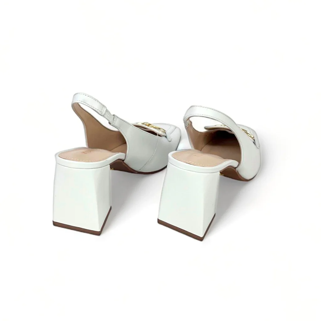 Slingback Monique em Couro Cor Leite de Coco Branco 4