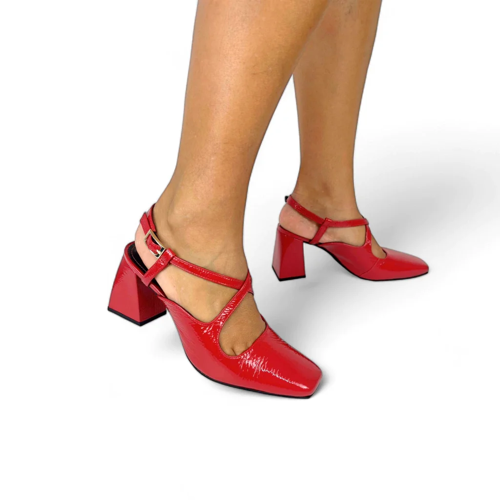 Slingback Monique em Verniz Cor Vermelho Vermelho 2