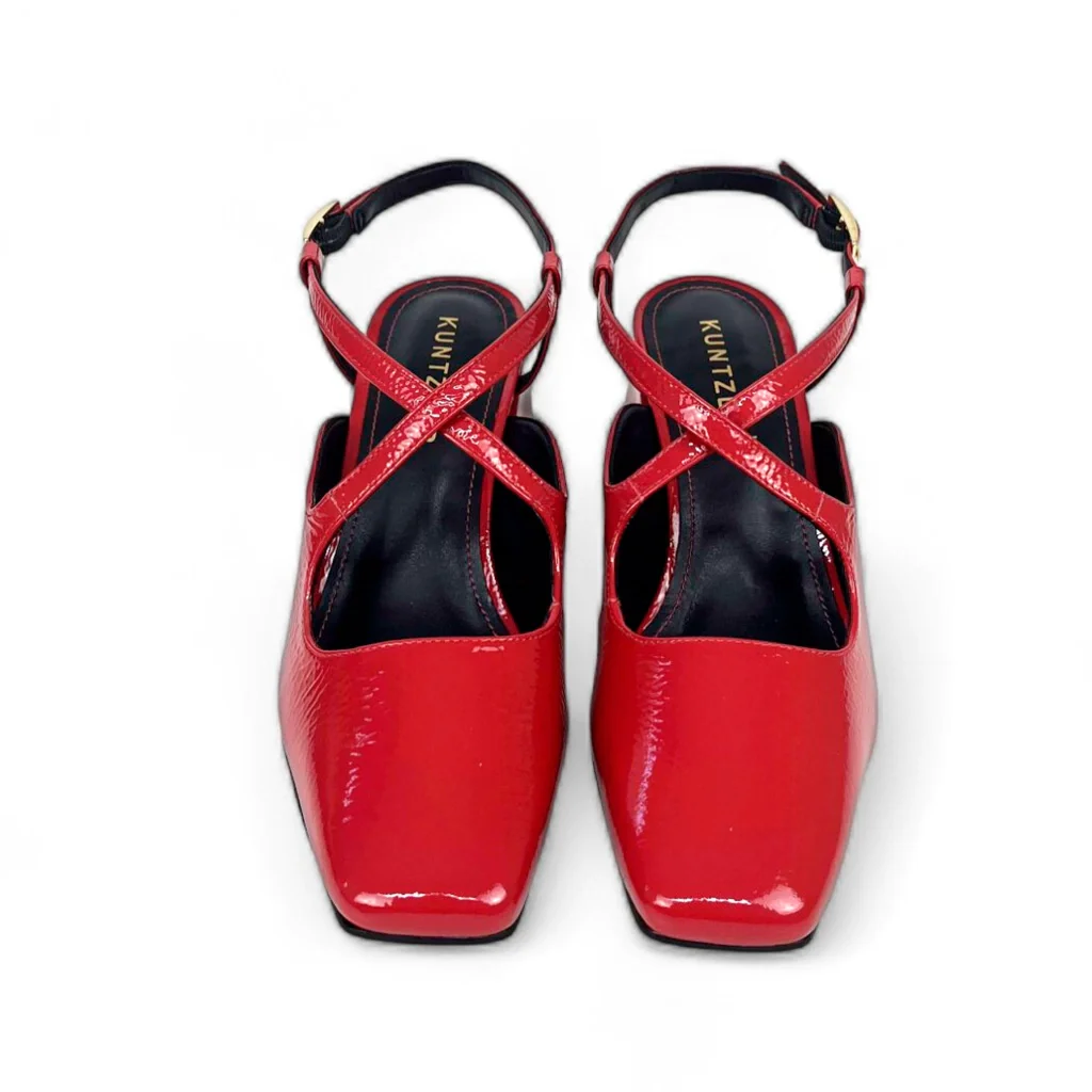 Slingback Monique em Verniz Cor Vermelho Vermelho 3