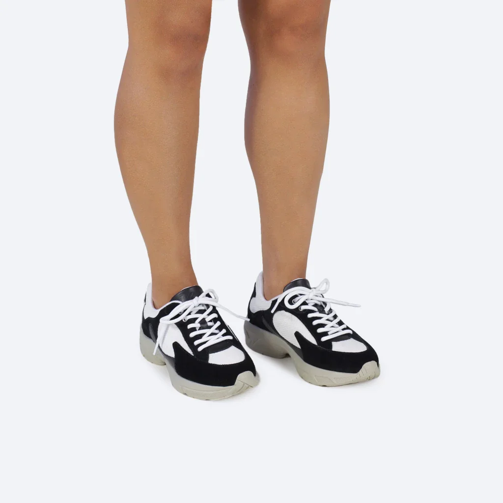 Tênis Siena em Couro Cor Preto Branco/Preto 2