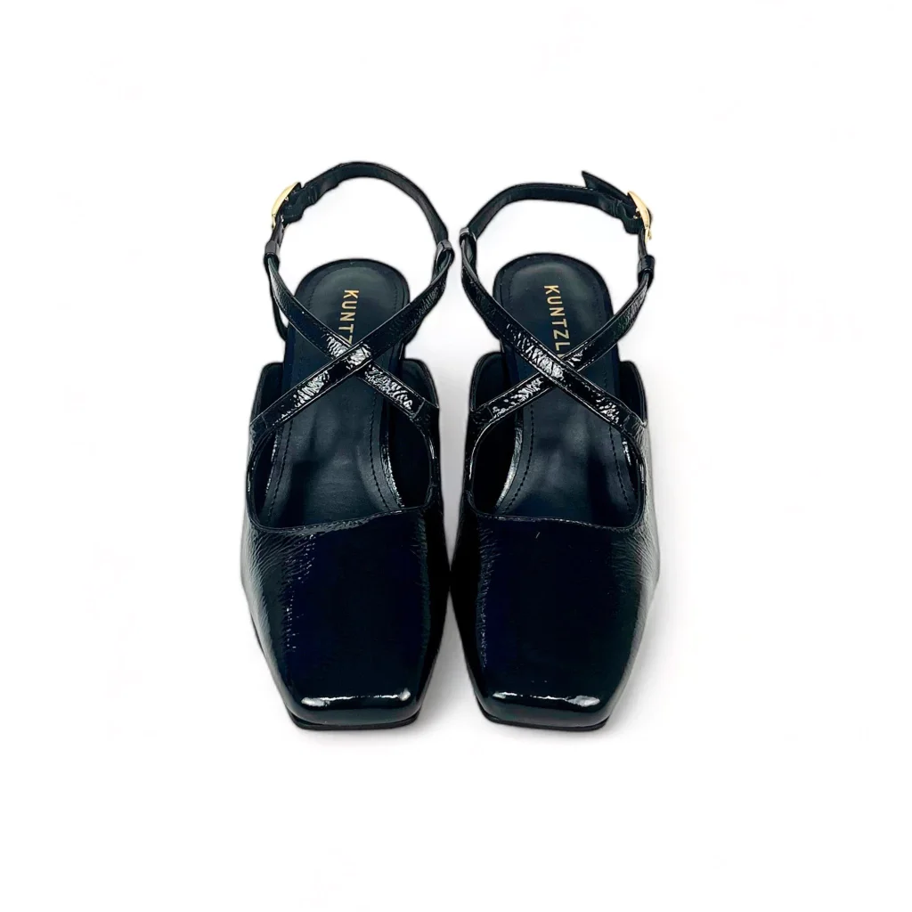 Slingback Monique em Verniz Cor Preto Preto 3
