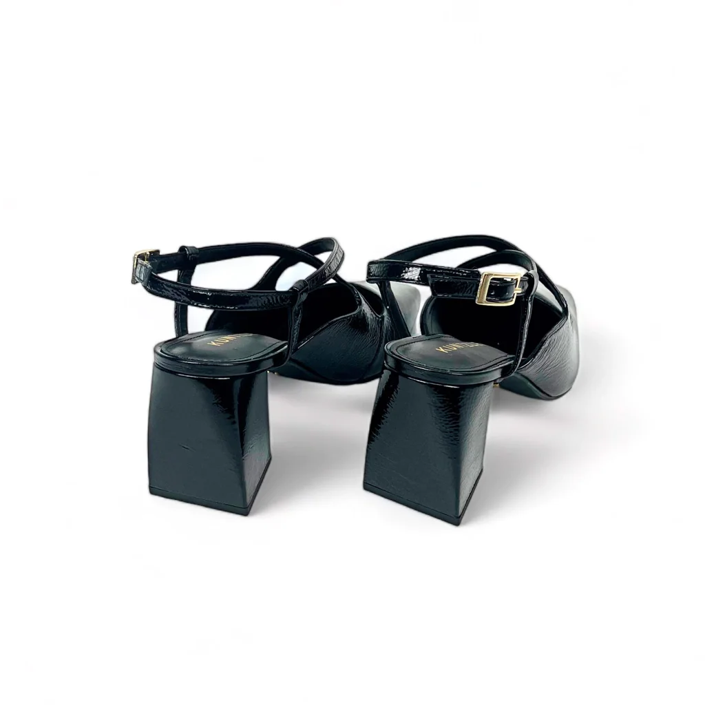 Slingback Monique em Verniz Cor Preto Preto 4