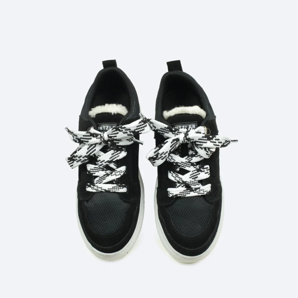 Tênis Vivian em Couro Camurça Cor Preto Preto 2