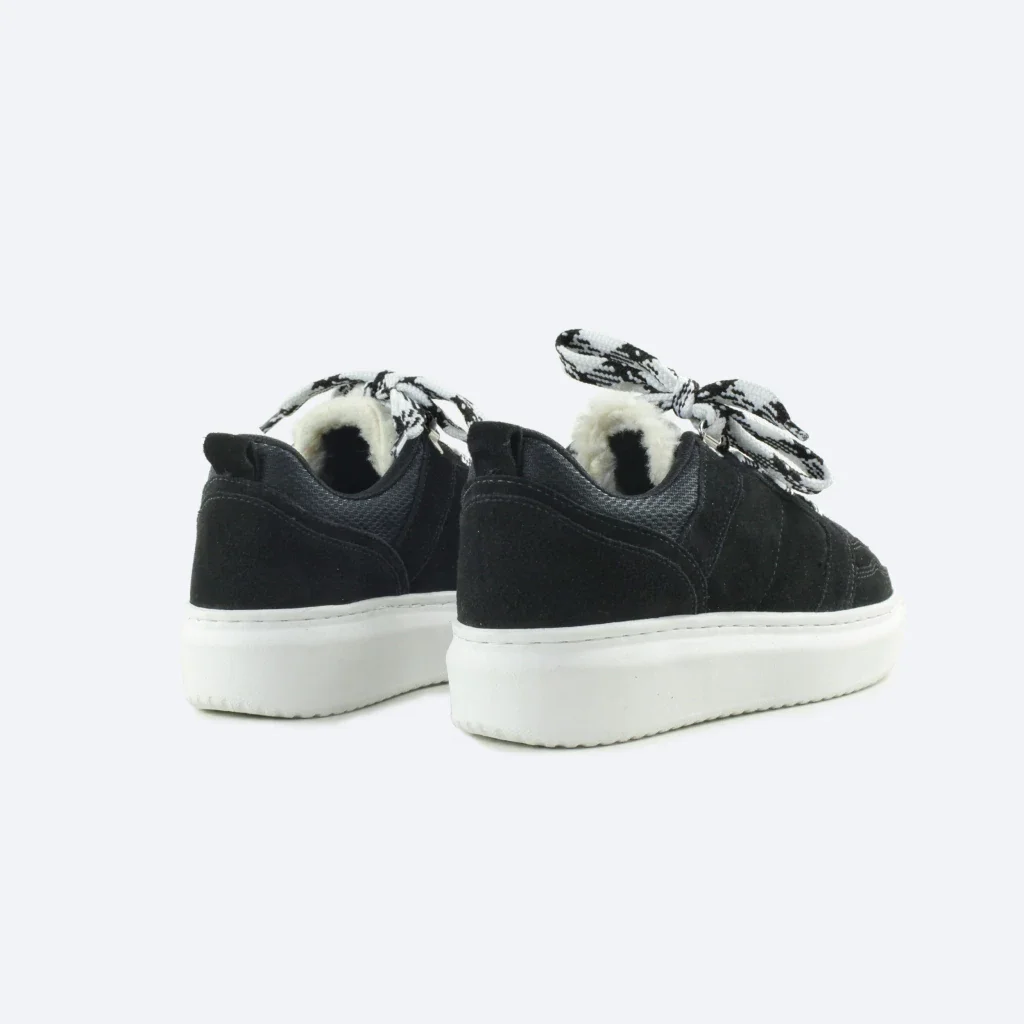 Tênis Vivian em Couro Camurça Cor Preto Preto 3