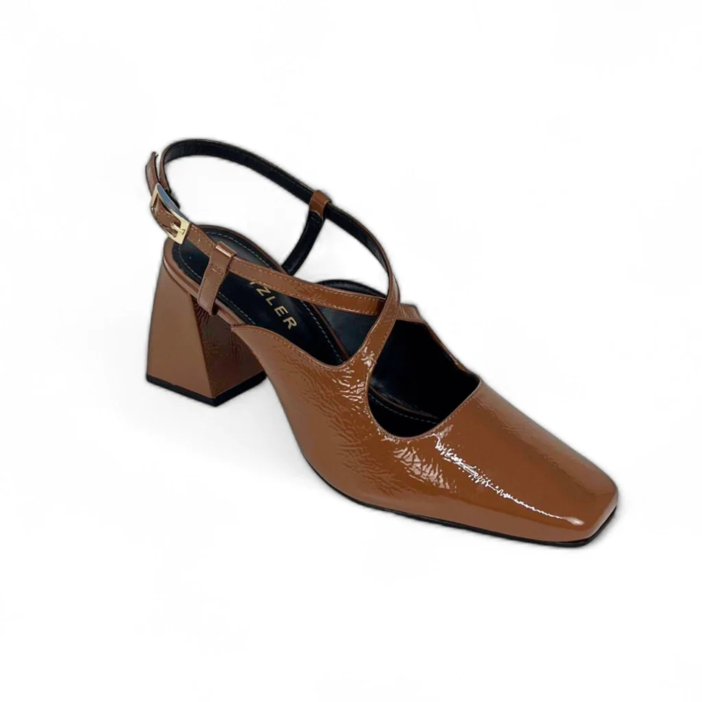 Slingback Monique em Verniz Cor Tabaco