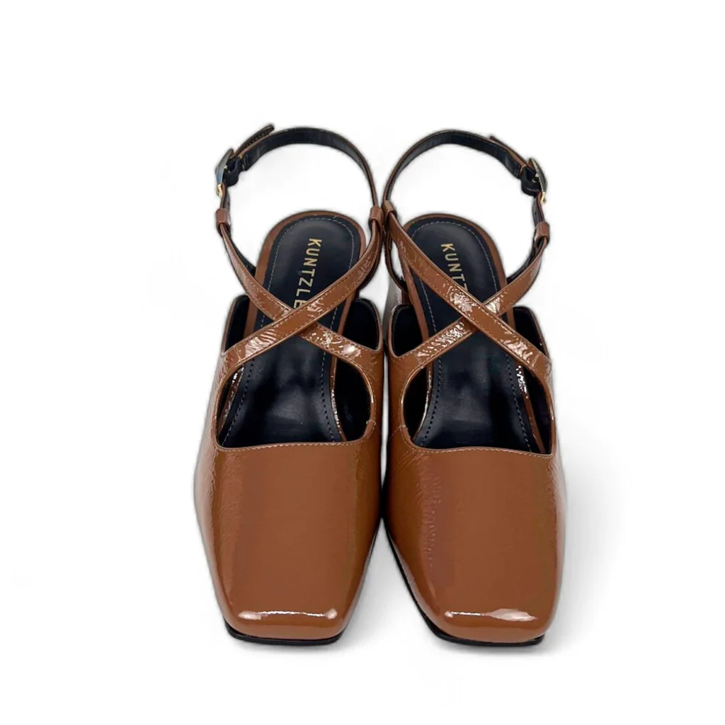 Slingback Monique em Verniz Cor Tabaco Marrom 3