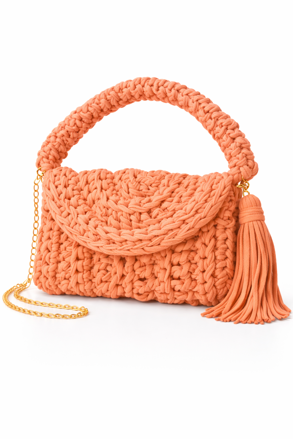 Bolsa Gio Com Alca de Mao e Ombro - Bolsa feminina Feita a mao de Croche