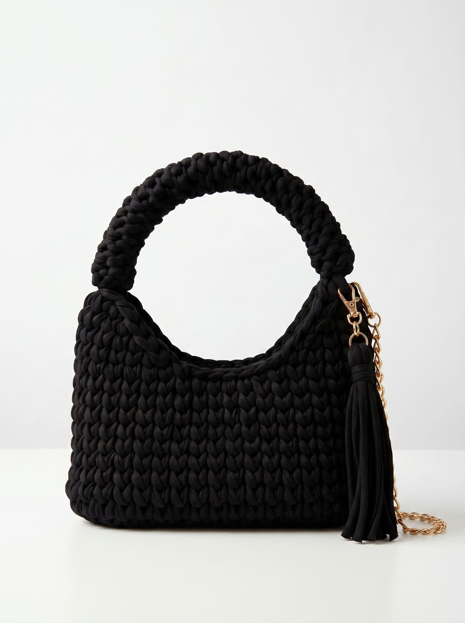 Bolsa de Croche Estilo Baguette Feita a mao