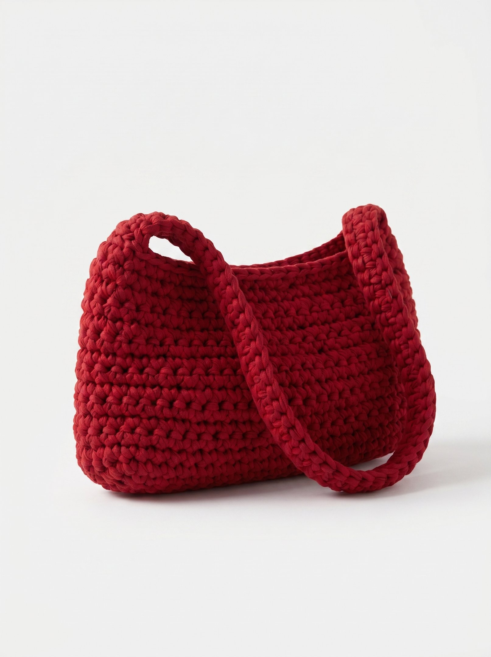 Bolsa Chery Feminina De Ombro Feita em Croche Verniz Vermelho 4