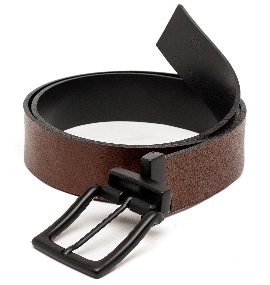 CINTO CASUAL MASCULINO DUPLA FACE EM COURO LEGITIMO