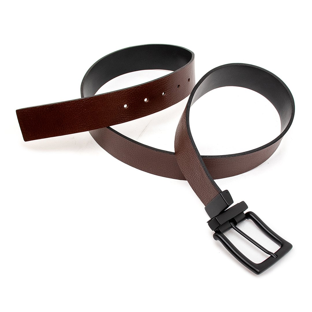 CINTO CASUAL MASCULINO DUPLA FACE EM COURO LEGITIMO Marrom 3