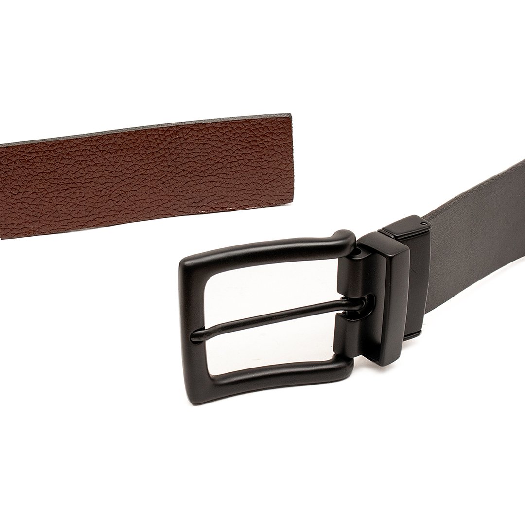 CINTO CASUAL MASCULINO DUPLA FACE EM COURO LEGITIMO Marrom 4