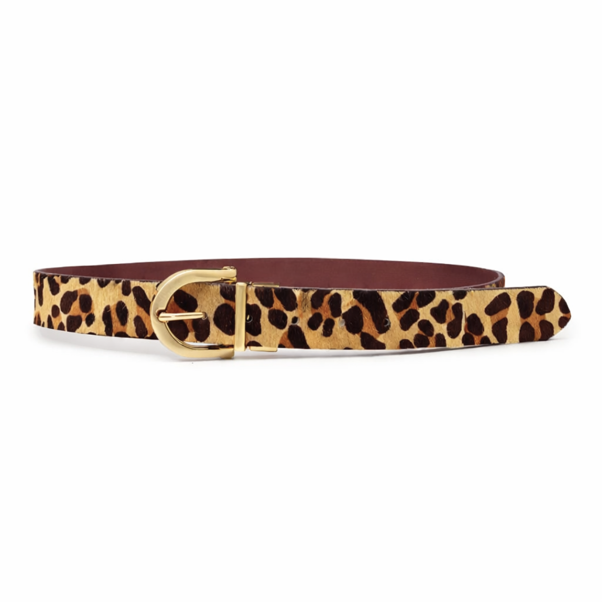 Cinto Feminino Dupla Face Couro Legitimo Animal Print Onca Animal Print/Marrom 2