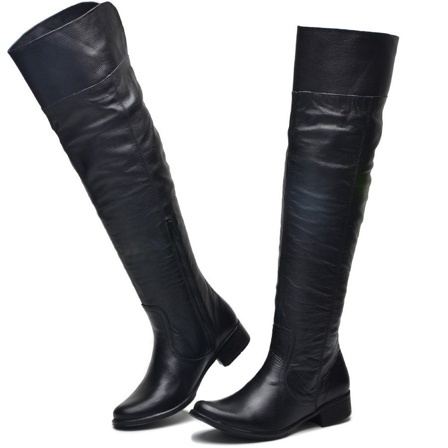 Bota Over The Knee Peccato Ancara Preta Clube do Sapato de Franca Preto 2