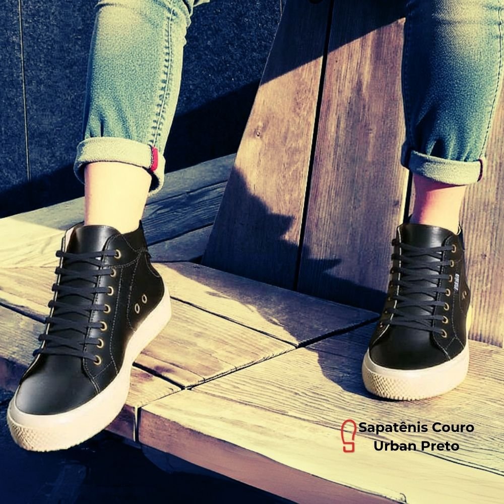 Sapatênis Couro Preto Urban | Clube do Sapato de Franca Preto 8