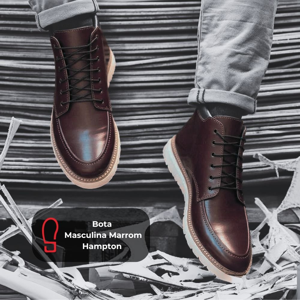 Bota Masculina Marrom Oxford Hampton Clube do Sapato de Franca Marrom 7