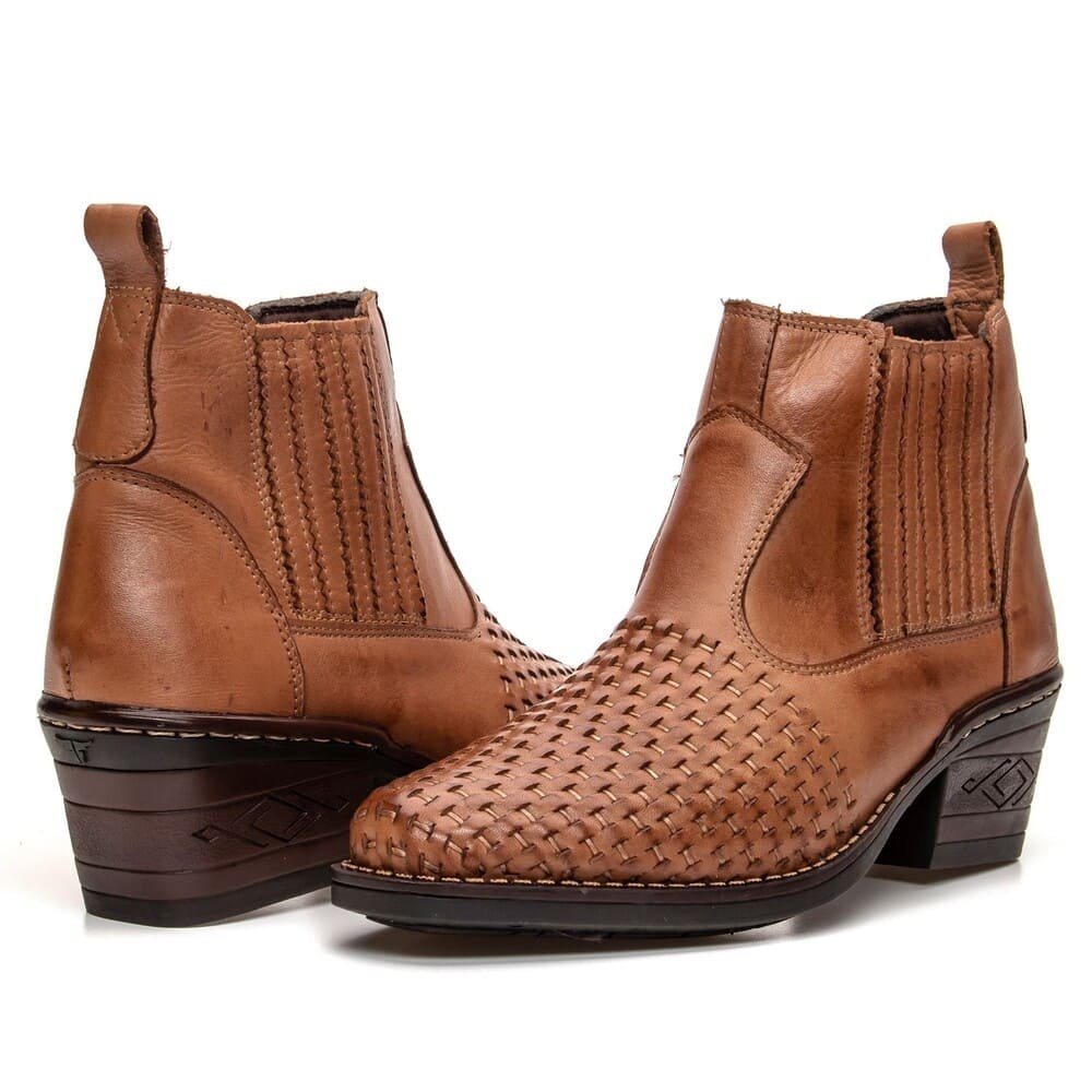 Botas Cowboy Tresse Texan West Whisky | Clube do Sapato de Franca Marrom 3