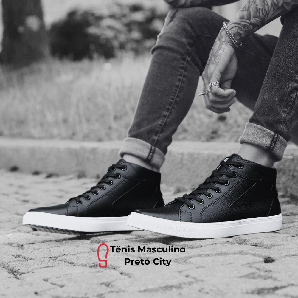 Tênis Masculino Preto City Casual Clube do Sapato de Franca Preto 7