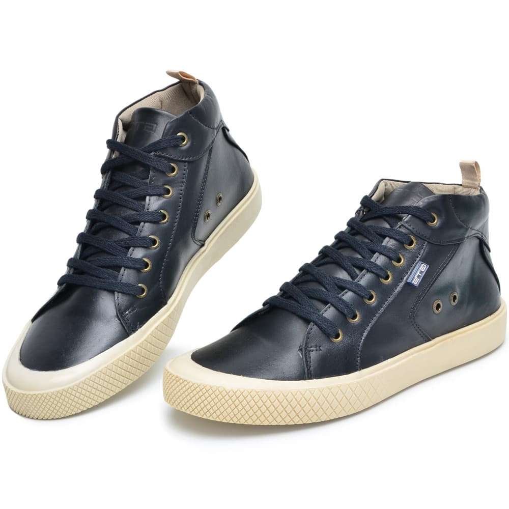 Botas Masculinas Pretas Estilo Tênis de Couro Urban| Clube do Sapato de Franca Preto 3