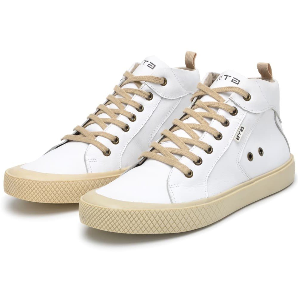 Tênis Masculino Couro Branco Cano Alto Urban Clube do Sapato de Franca Branco 2