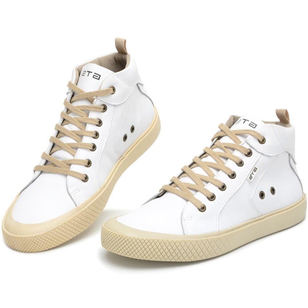 Tênis Masculino Couro Branco Cano Alto Urban Clube do Sapato de Franca Branco 3