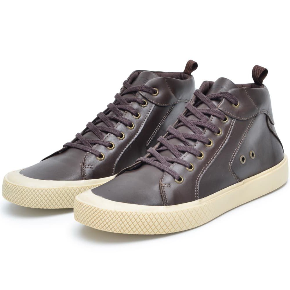 Sapatênis Cano Alto Café Urban | Clube do Sapato de Franca Marrom 2