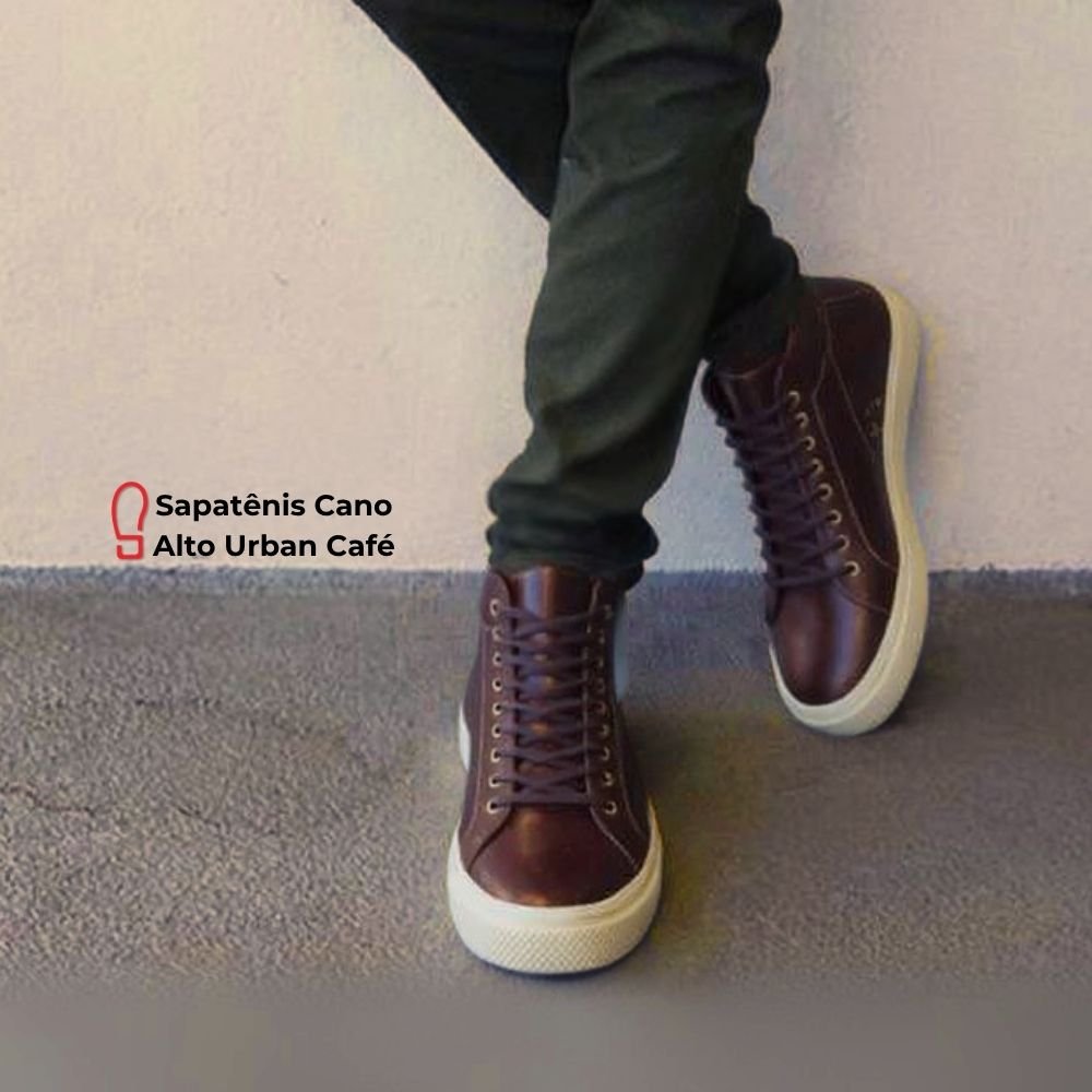 Sapatênis Cano Alto Café Urban | Clube do Sapato de Franca Marrom 8