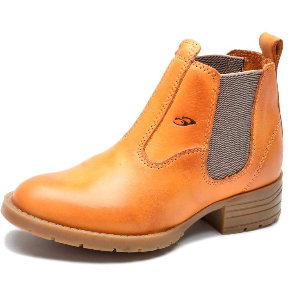 Botina Country Infantil de Couro Cowboy Kids Bege | Clube do Sapato de Franca