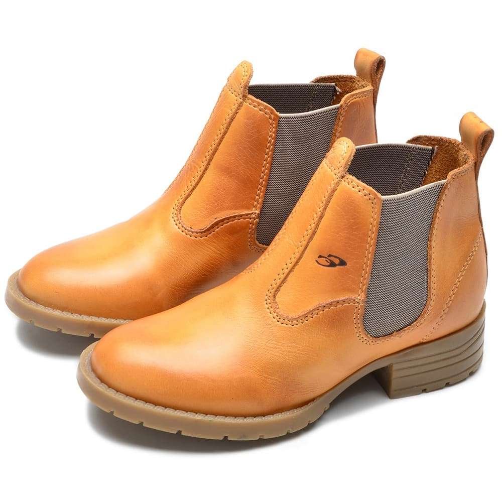 Botina Country Infantil de Couro Cowboy Kids Bege | Clube do Sapato de Franca Bege 2