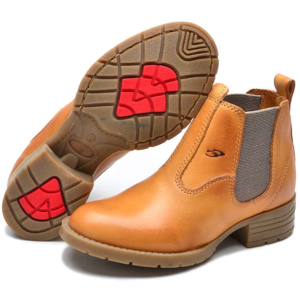 Botina Country Infantil de Couro Cowboy Kids Bege | Clube do Sapato de Franca Bege 5
