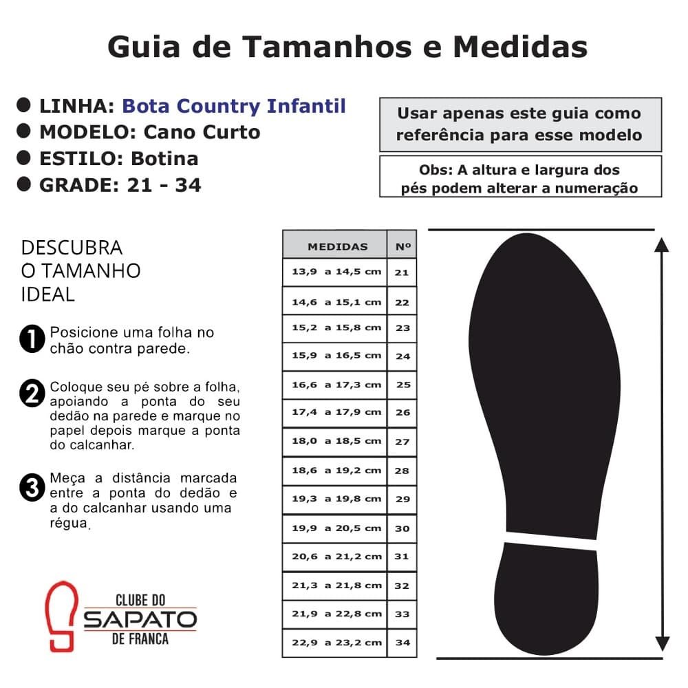 Botina Country Infantil de Couro Cowboy Kids Bege | Clube do Sapato de Franca Bege 6