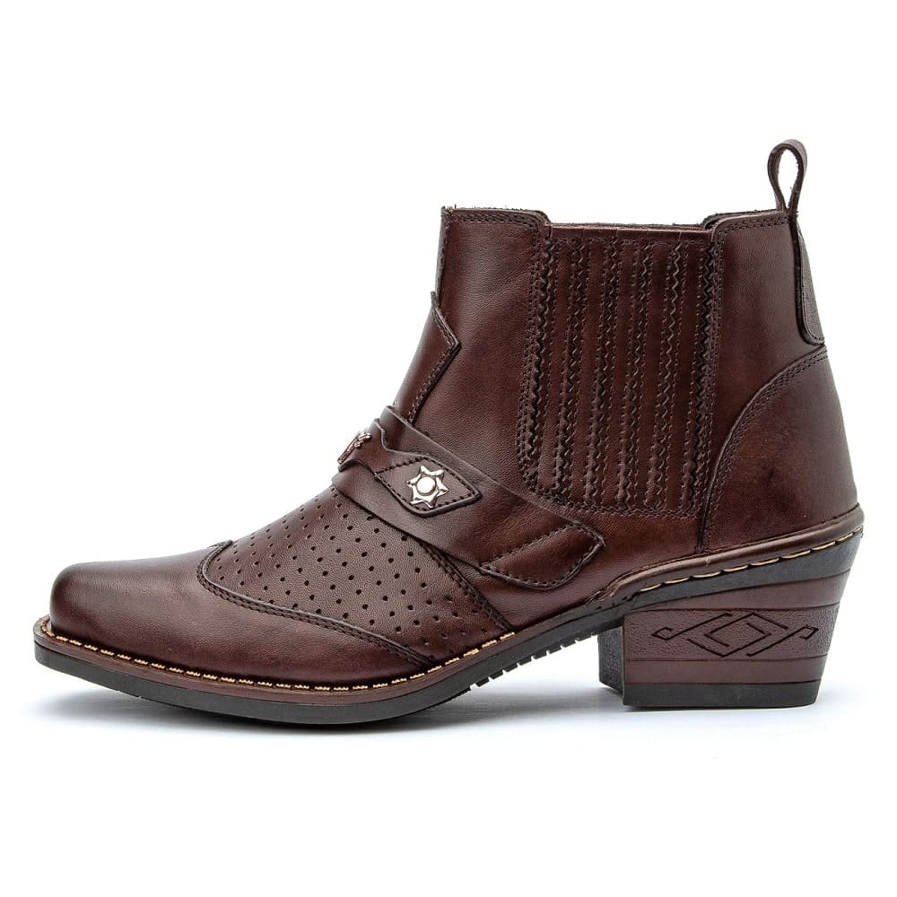 Botas Masculinas Country Texan Bull Café | Clube do Sapato de Franca Marrom 2