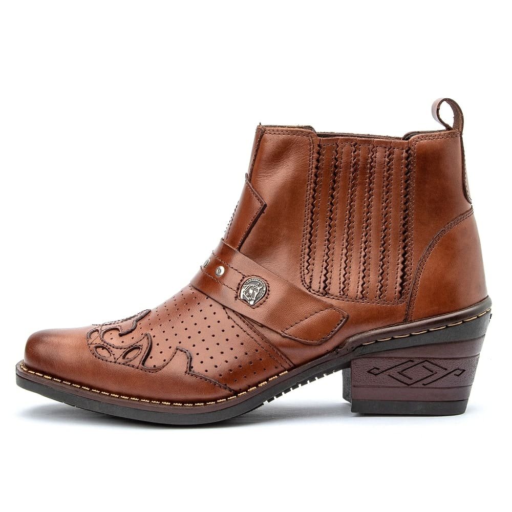Botinas de Cowboy Masculina Texan Austin Whisky | Clube do Sapato de Franca Marrom 4