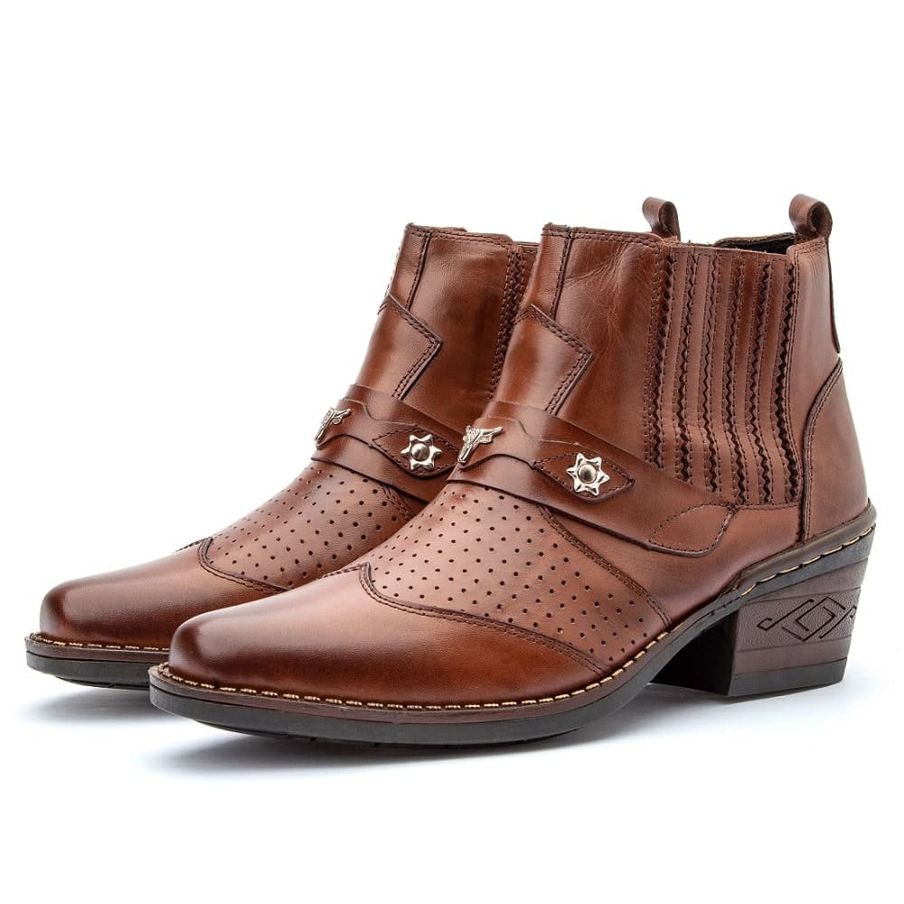 Bota Cowboy Masculina Texan Bull Whisky | Clube do Sapato de Franca