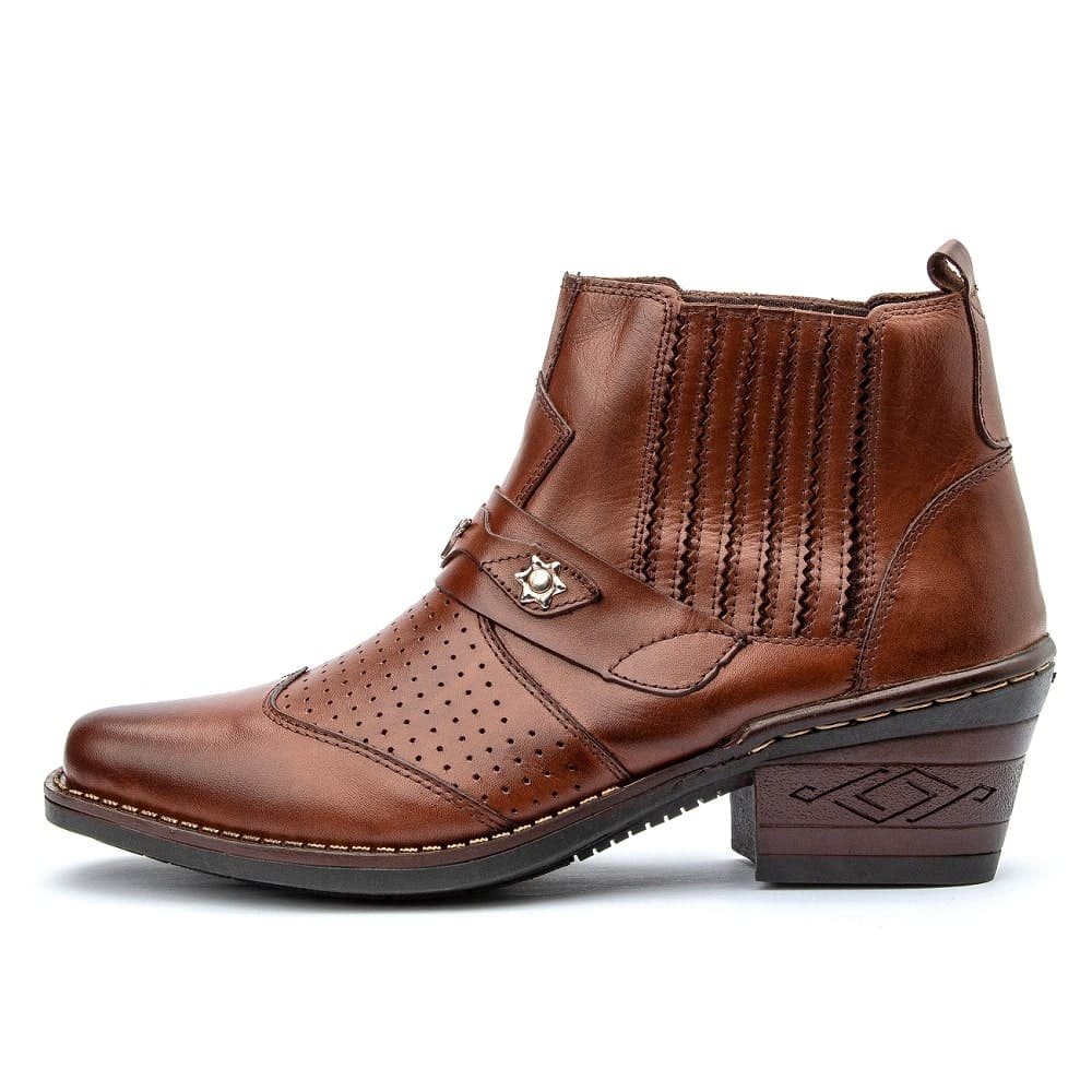 Bota Cowboy Masculina Texan Bull Whisky | Clube do Sapato de Franca Marrom 2