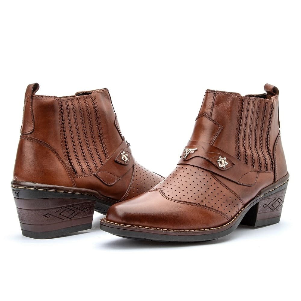 Bota Cowboy Masculina Texan Bull Whisky | Clube do Sapato de Franca Marrom 3