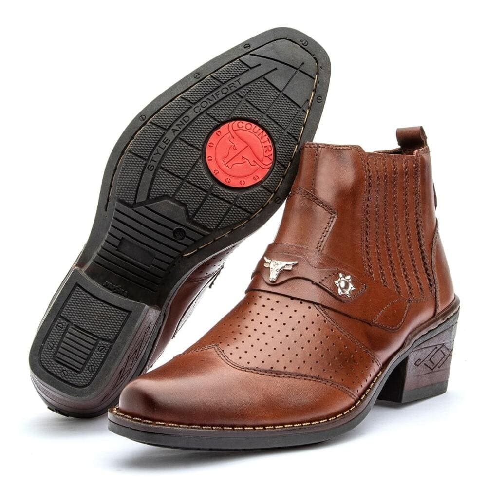 Bota Cowboy Masculina Texan Bull Whisky | Clube do Sapato de Franca Marrom 4