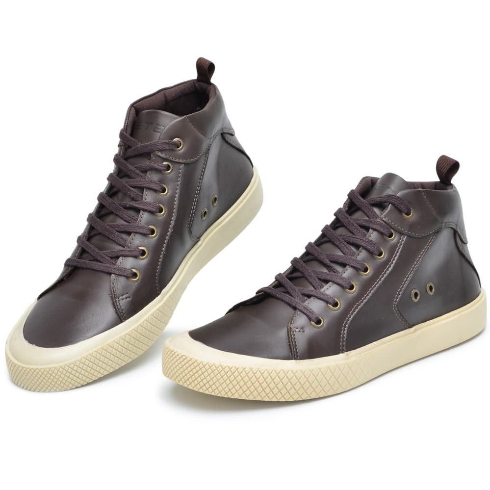 Botas Masculinas em Couro Estilo Tênis Urban Café | Clube do Sapato de Franca Marrom 3