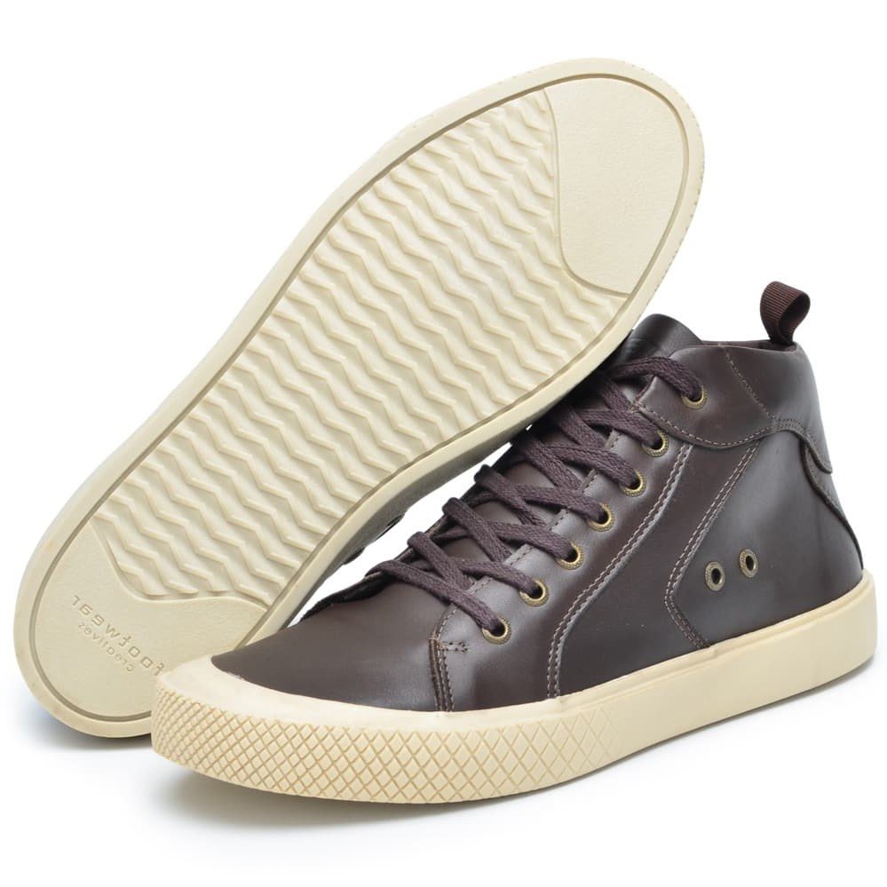 Botas Masculinas em Couro Estilo Tênis Urban Café | Clube do Sapato de Franca Marrom 5