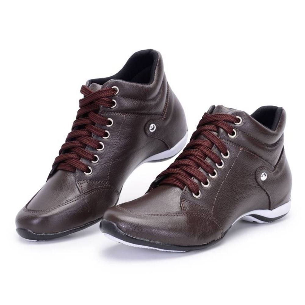 Bota Tênis Feminina Top Confort 1 Café Peccato Clube do Sapato de Franca Marrom 3