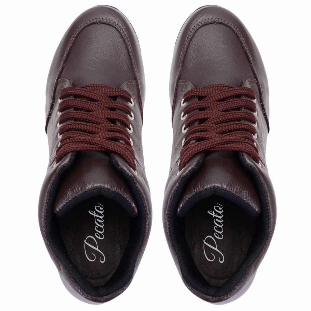 Bota Tênis Feminina Top Confort 1 Café Peccato Clube do Sapato de Franca Marrom 5