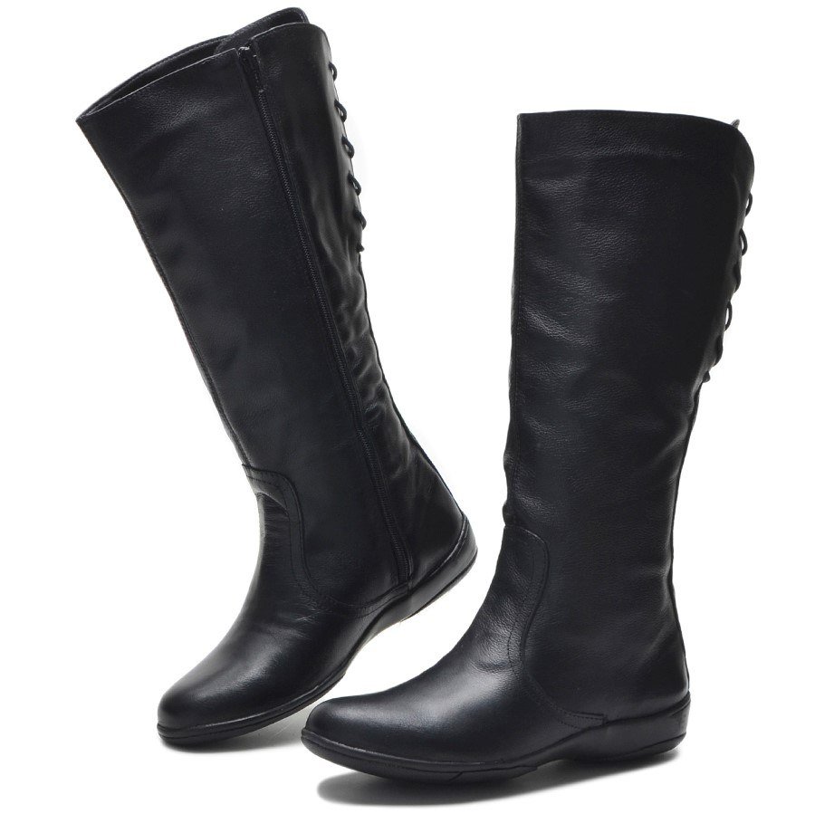 Bota Cano Alto Feminina Peccato Athenas Preta Clube do Sapato de Franca Preto 2